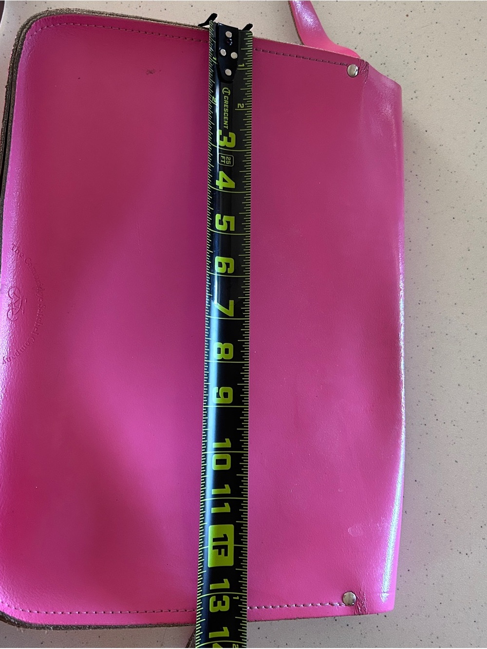 Pink Leather Cambridge Satchel Company Shoulder Bag - Women's Crossbody - Picture 6 of 10